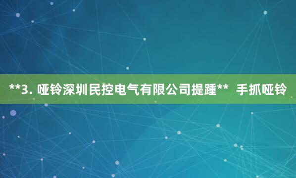 **3. 哑铃深圳民控电气有限公司提踵** 手抓哑铃