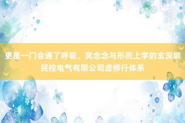 更是一门会通了呼吸、冥念念与形而上学的玄深圳民控电气有限公司虚修行体系