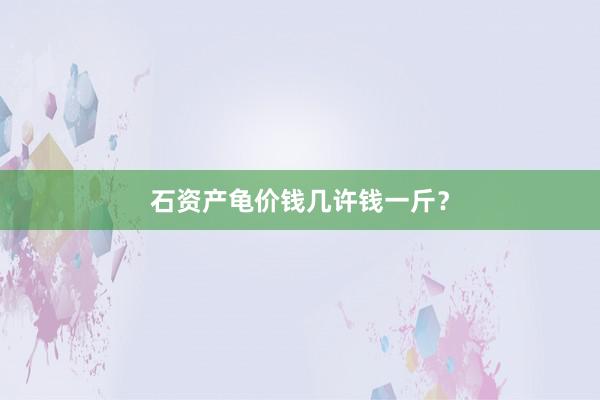 石资产龟价钱几许钱一斤？